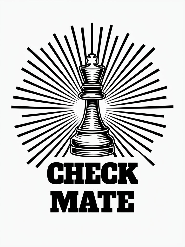 Vintage Chess King Pawn Check Mate Graphic T-Shirt