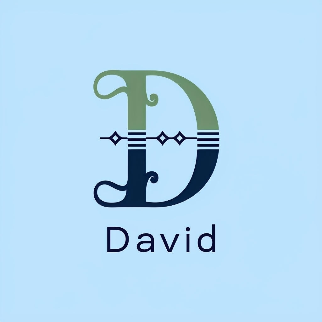 Stylish Minimalist Letter D Logo Design Featuring David Monogram