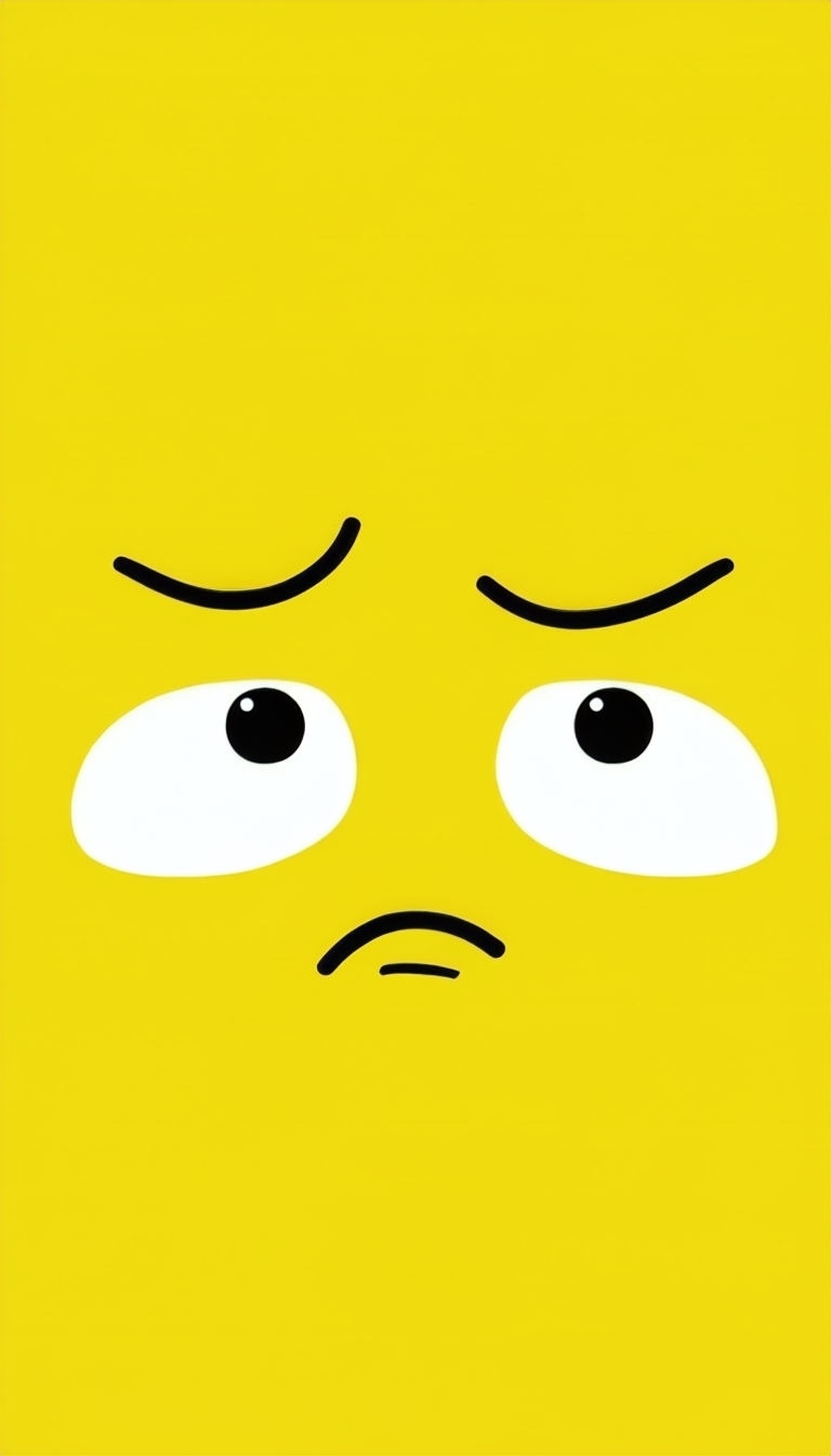 Skeptical Cartoon Face with Yellow Background Phone Case Cover