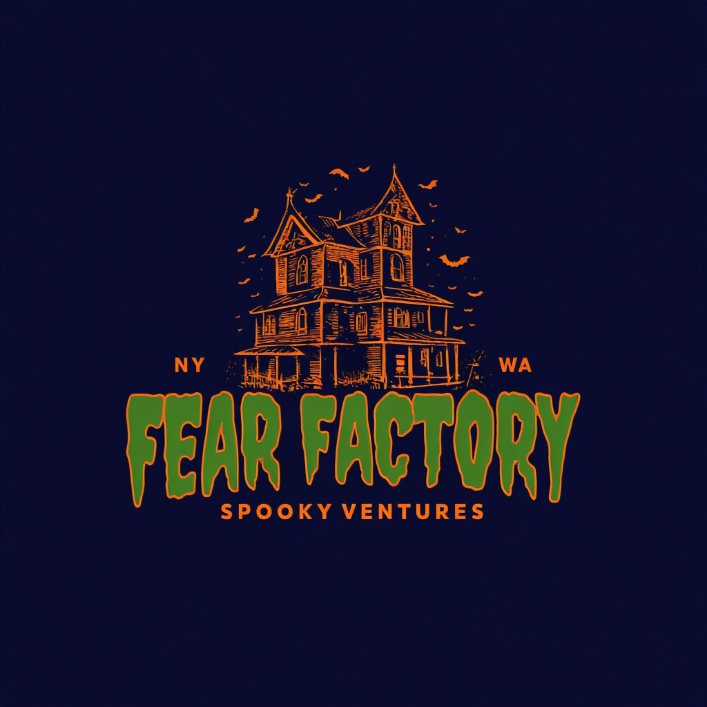 Spooky Haunted House Halloween Logo Design