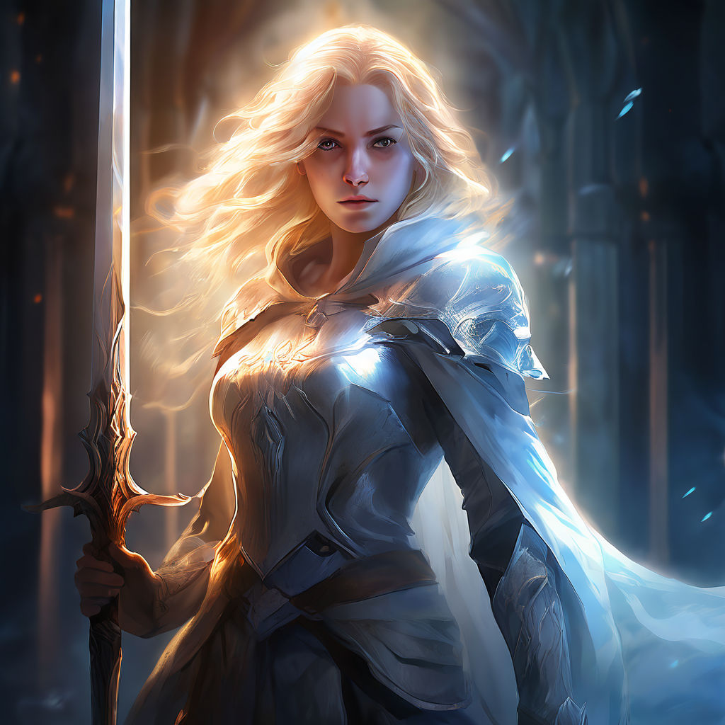 Dark Souls Art style dark white spark glowing female paladin with perfect  shadow demon daggers