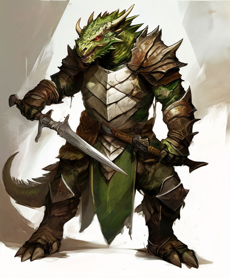 Dragonborn. The scales are green like broken tiles by Lame Witch ...