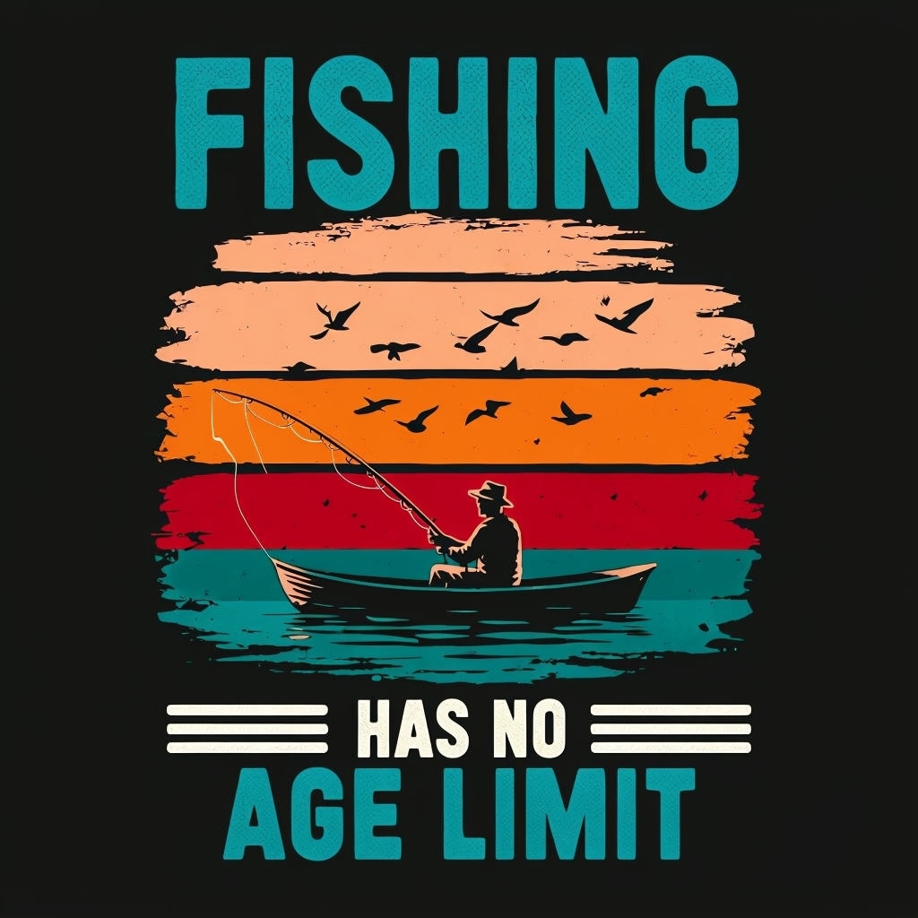 Vintage Fishing Silhouette Design with Inspirational Quote T-Shirt