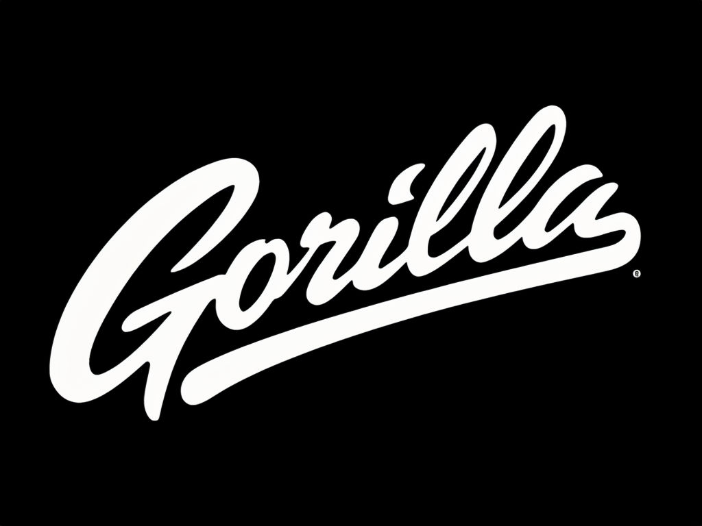 Bold Cursive Gorilla Big Logo Design for Stylish Hats
