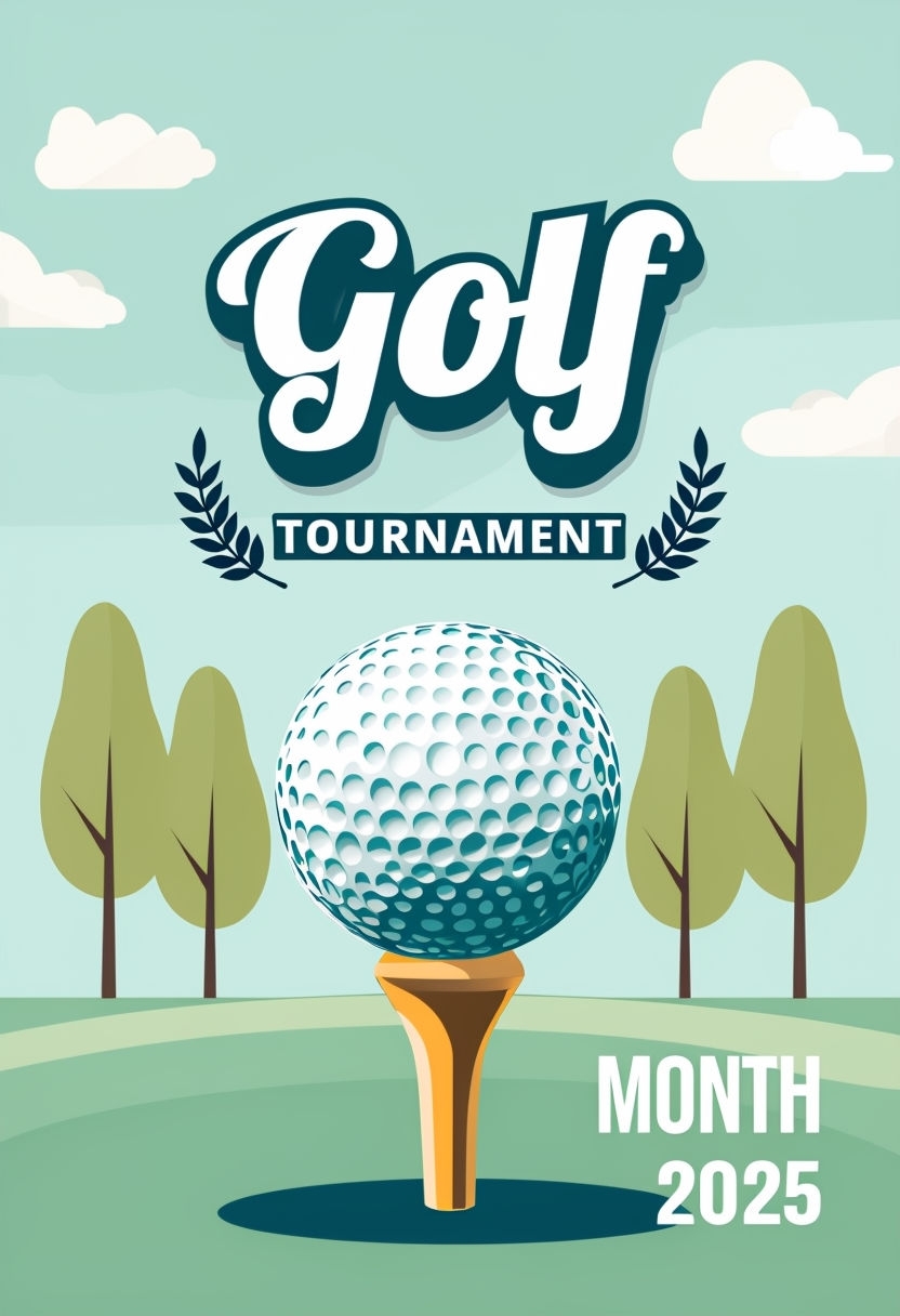 Vibrant Golf Tournament Promotional Poster for 2025 Event