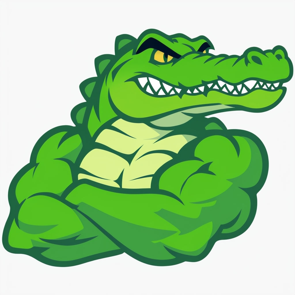 Confident Cartoon Alligator Mascot Character T-Shirt