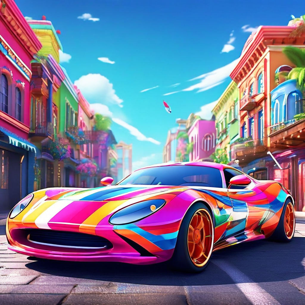 A whimsically animated anthropomorphic sports car by Vinod Hiremath ...