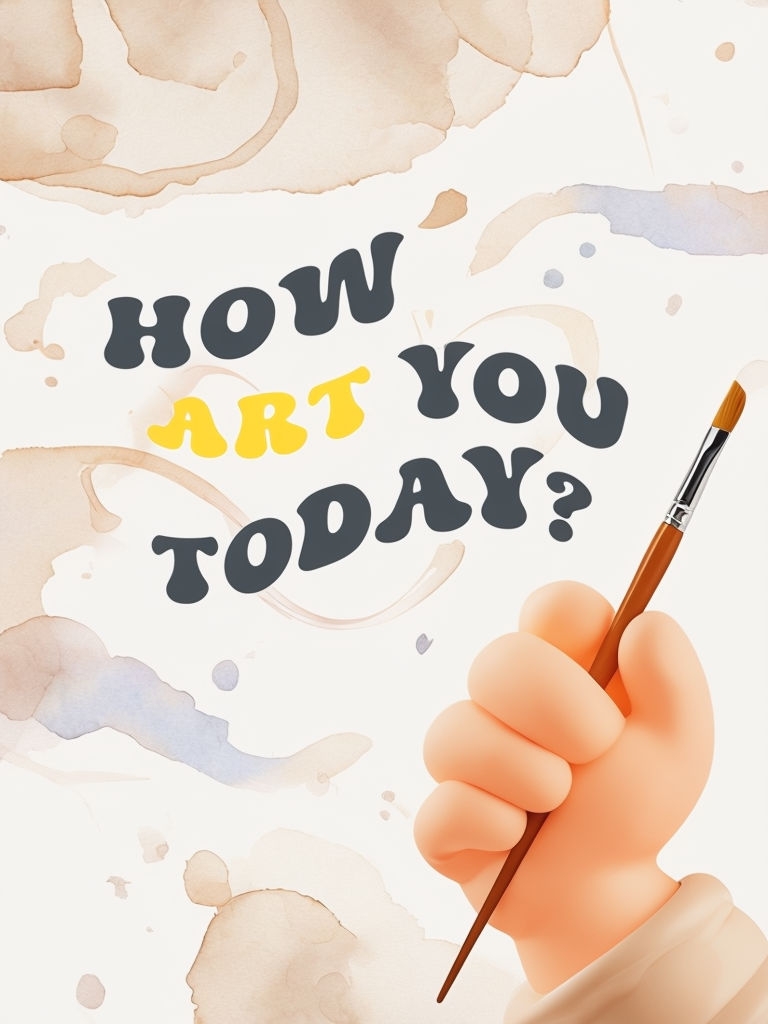 Charming Hand-Drawn How Art You Today? Poster Design