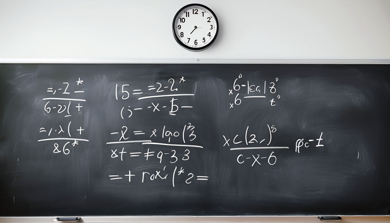 Neat Math Equations on Classroom Blackboard Art