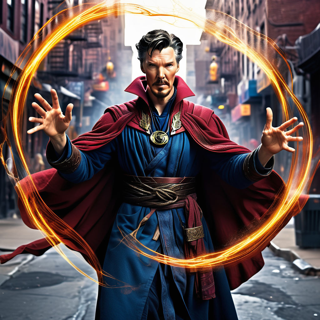 Doctor Strange casting a spell with intricate hand gestures by Jabari ...