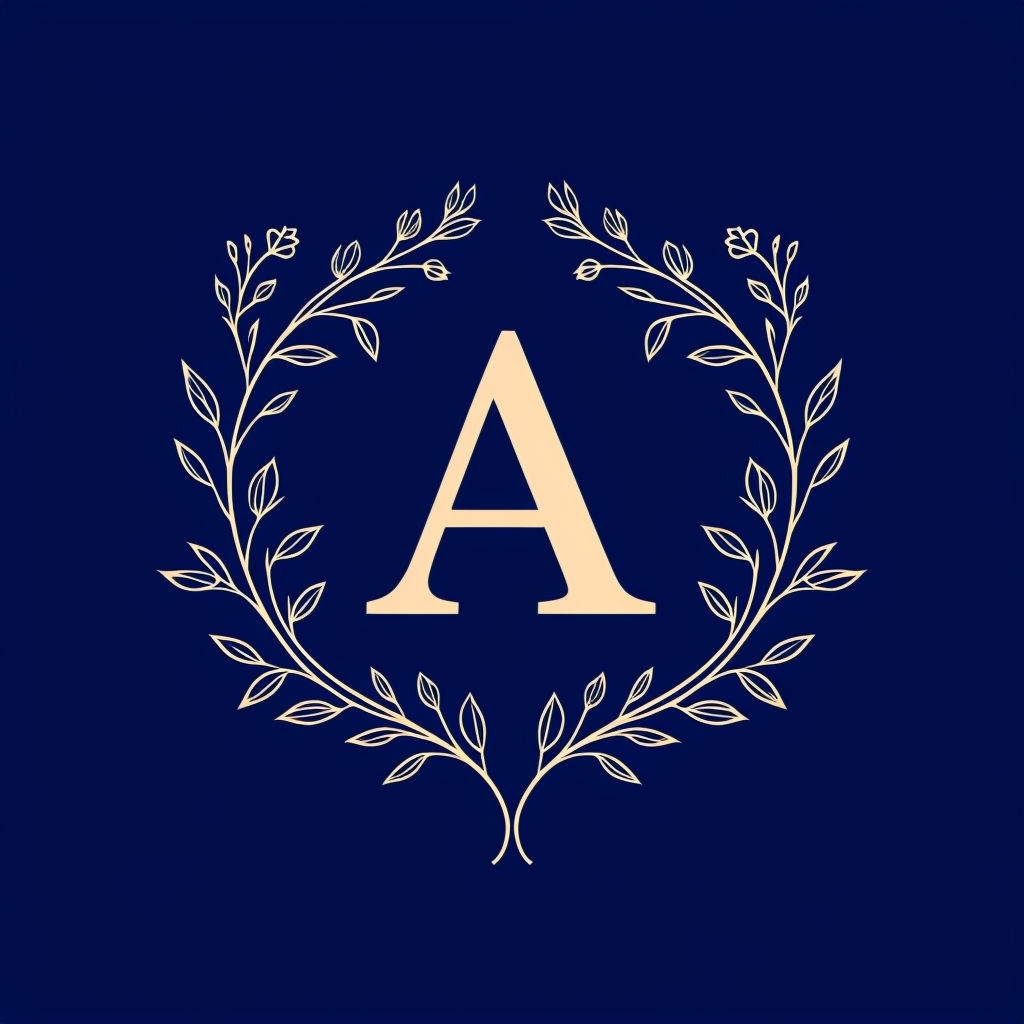 Elegant Gold Letter A with Floral Embellishments Monogram