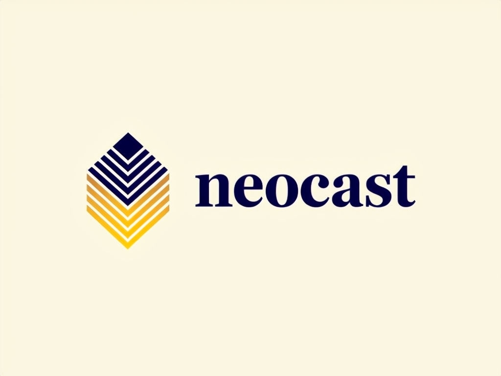 Modern Minimalist Neocast Logo with Geometric Emblem Design