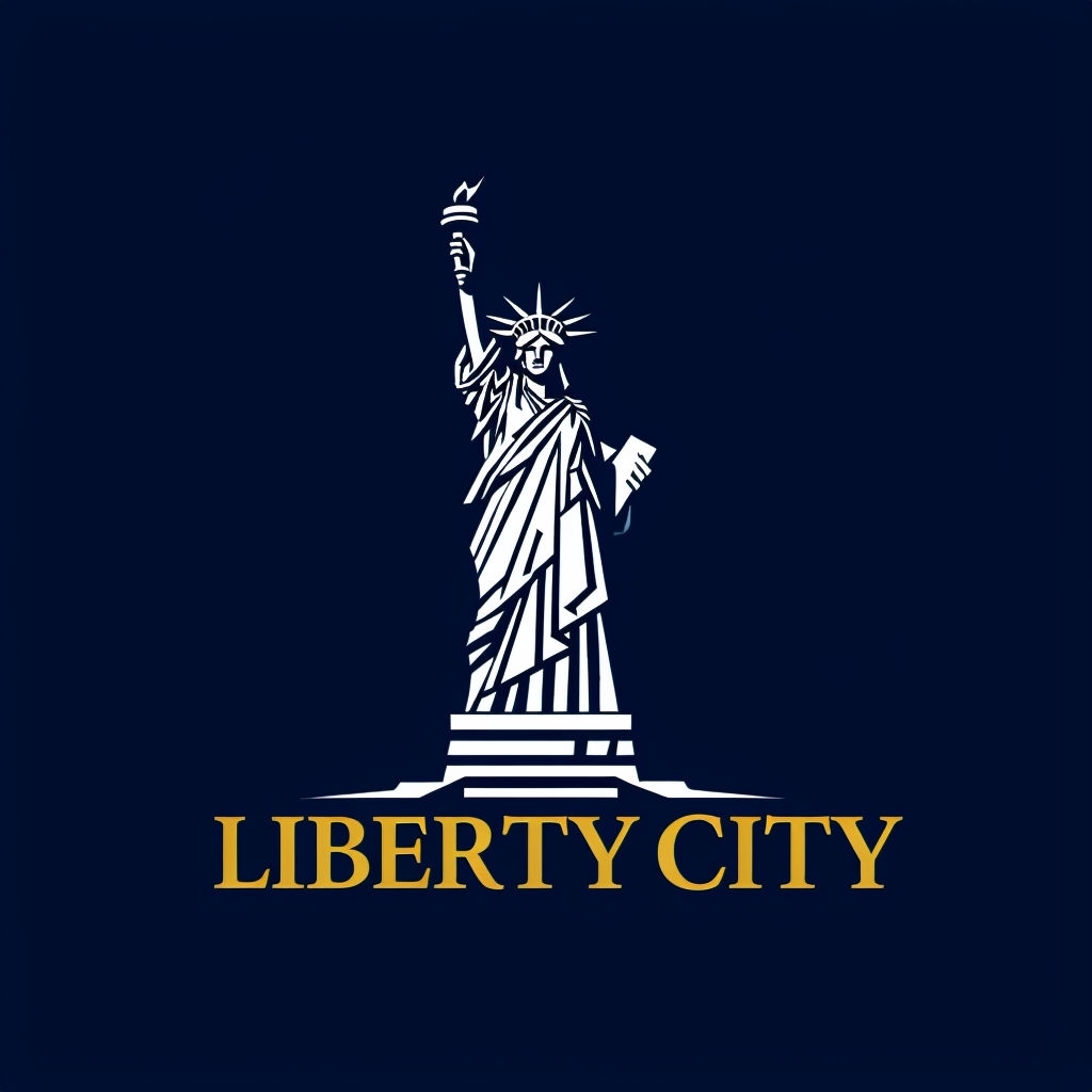 Minimalist Statue of Liberty Geometric Logo for Liberty City - Playground