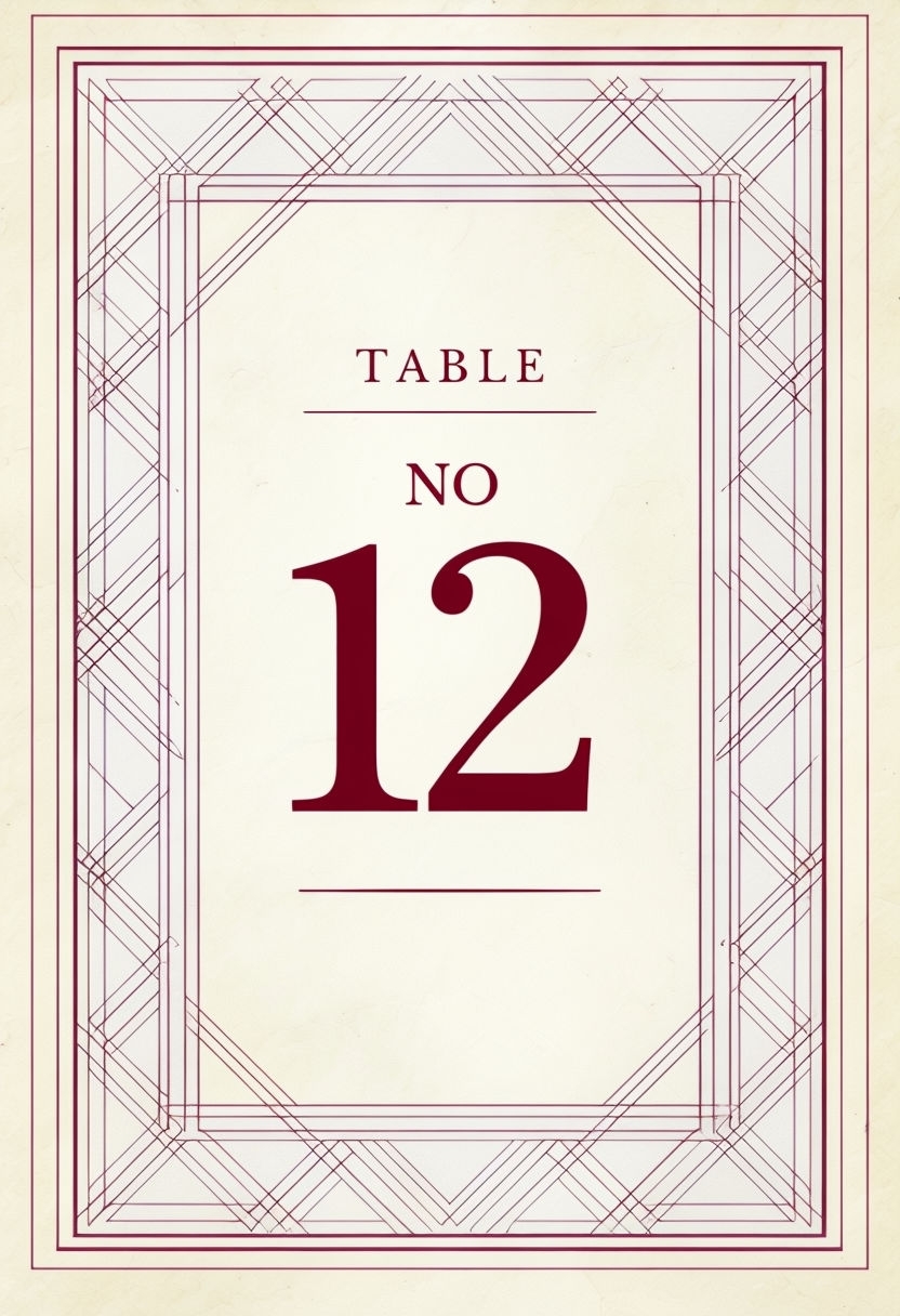 Elegant Deep Burgundy Table Sign Design for Events Sign