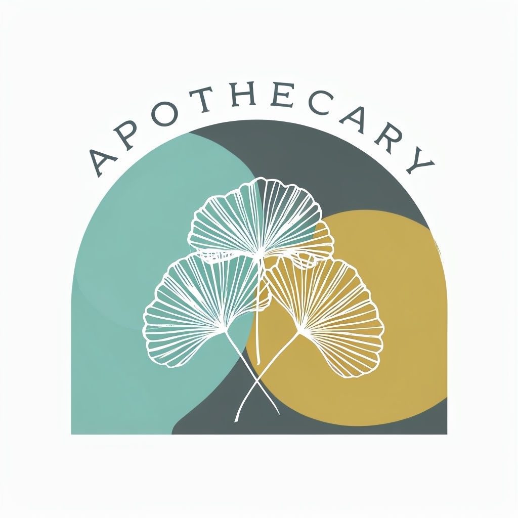 Modern Minimalist Apothecary Logo Design with Leaves