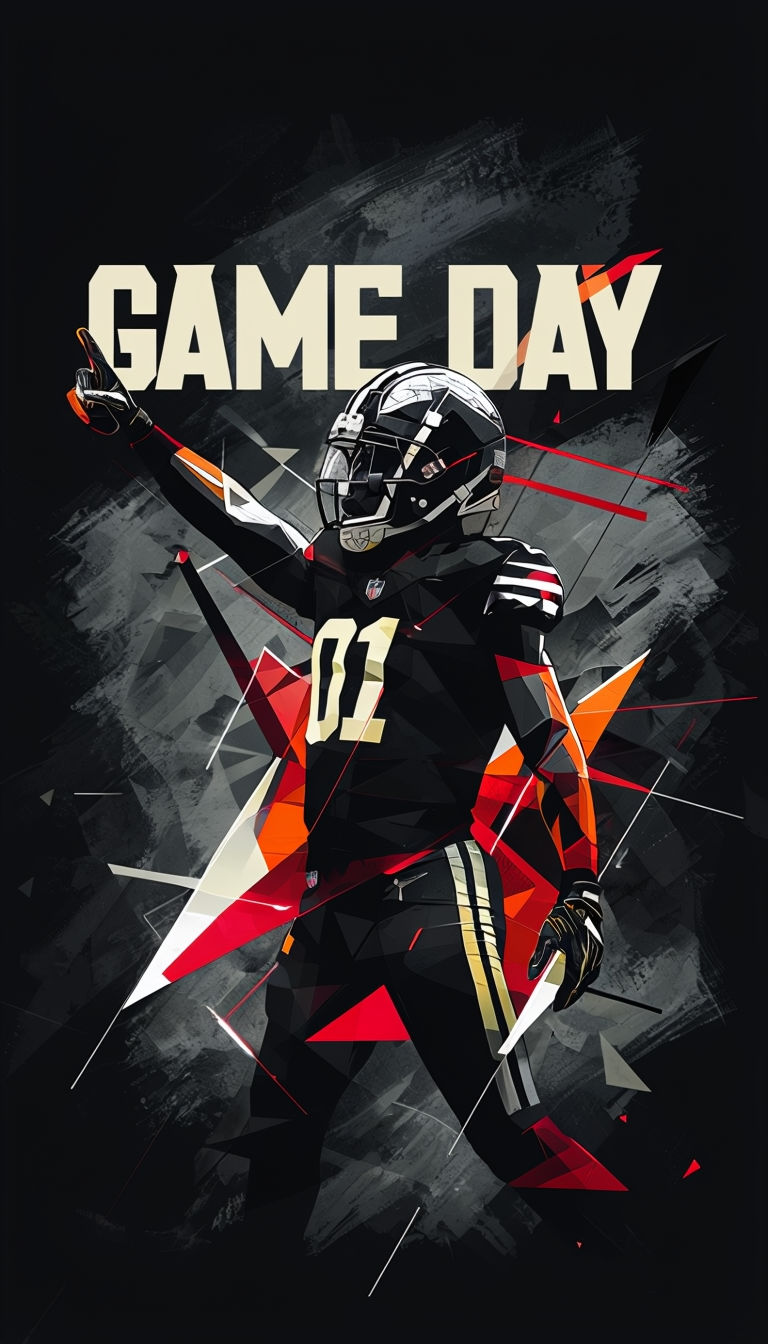 Dynamic Game Day American Football Player Wallpaper Design