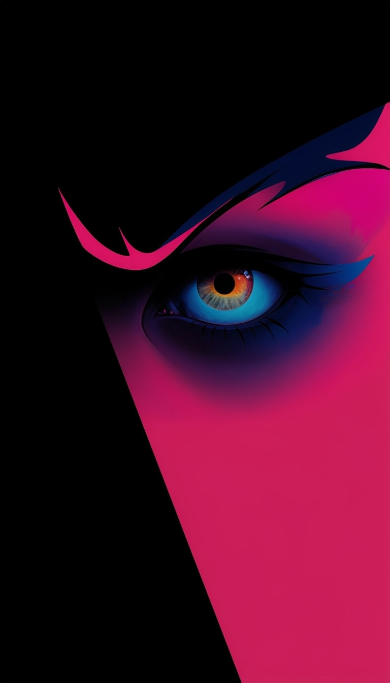 Intense Abstract Eye Art with Vibrant Colors and Sharp Features Mobile Wallpaper