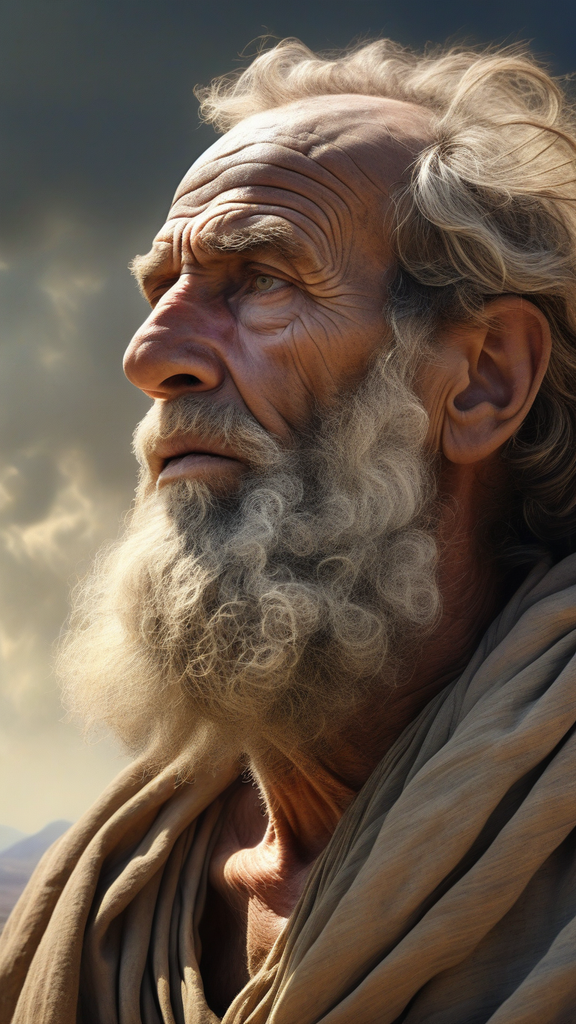 Close-up of aged Abraham exhibiting a look of awe by 최성호 - Playground
