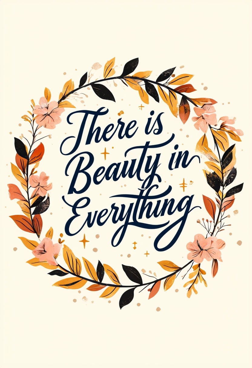 "There is Beauty in Everything Elegant Quote Poster"