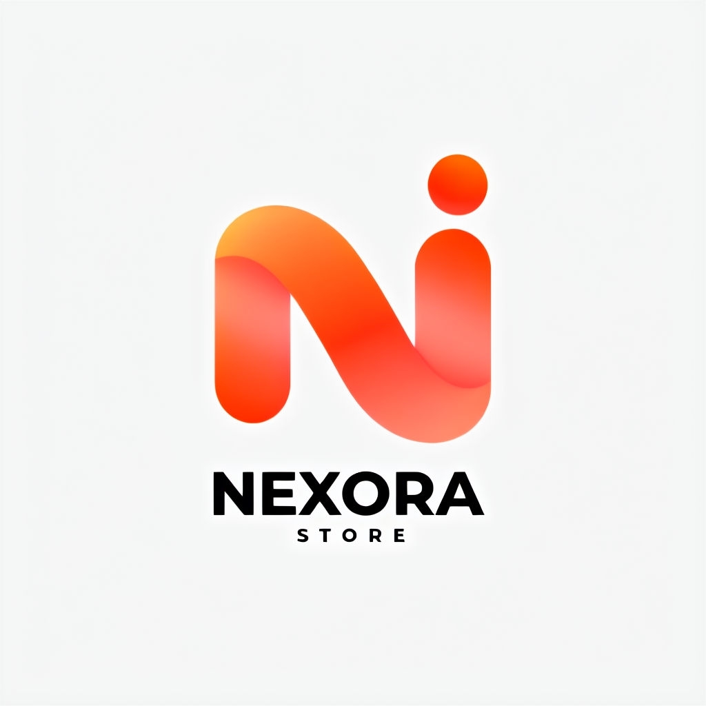 Modern Minimalist NEXORA STORE Logo Design with Gradient Colors