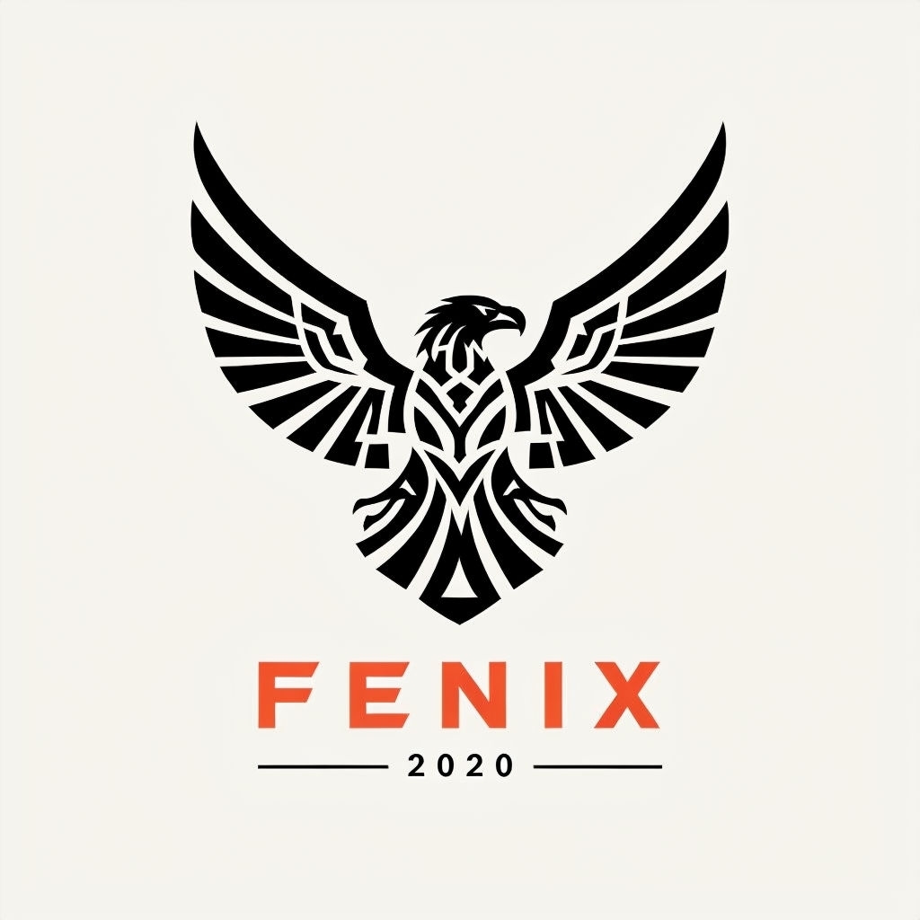 Minimalist Eagle FENIX Logo Design with Celtic Inspiration