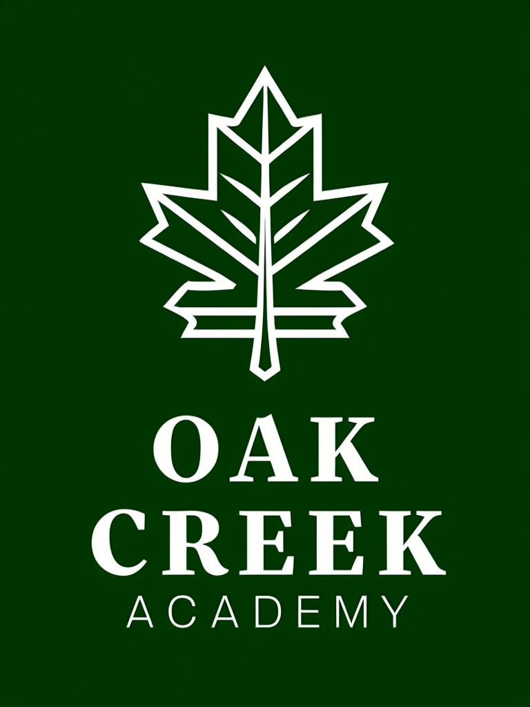 Stylized Oak Leaf Logo Design for Oak Creek Academy T-Shirt