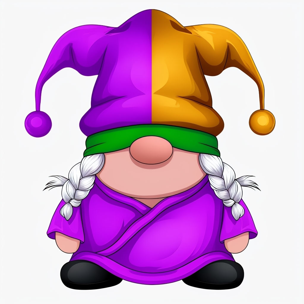 Whimsical Colorful Gnome Cartoon Character Illustration Sticker