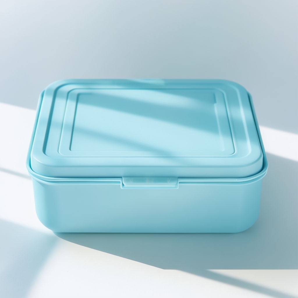 Pastel Blue Lunchbox with Healthy Snacks Mockup