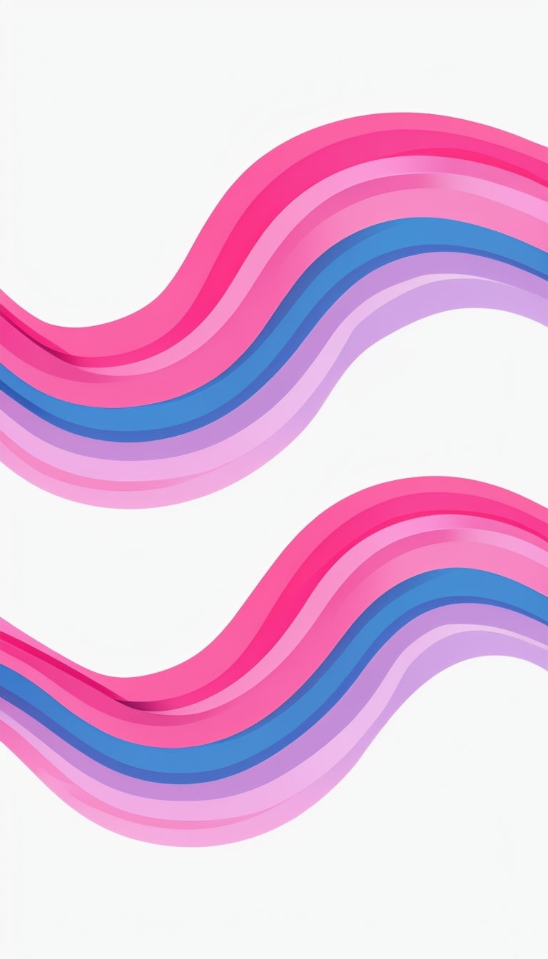 Vibrant Abstract Waves Art on White Background Mobile Wallpaper