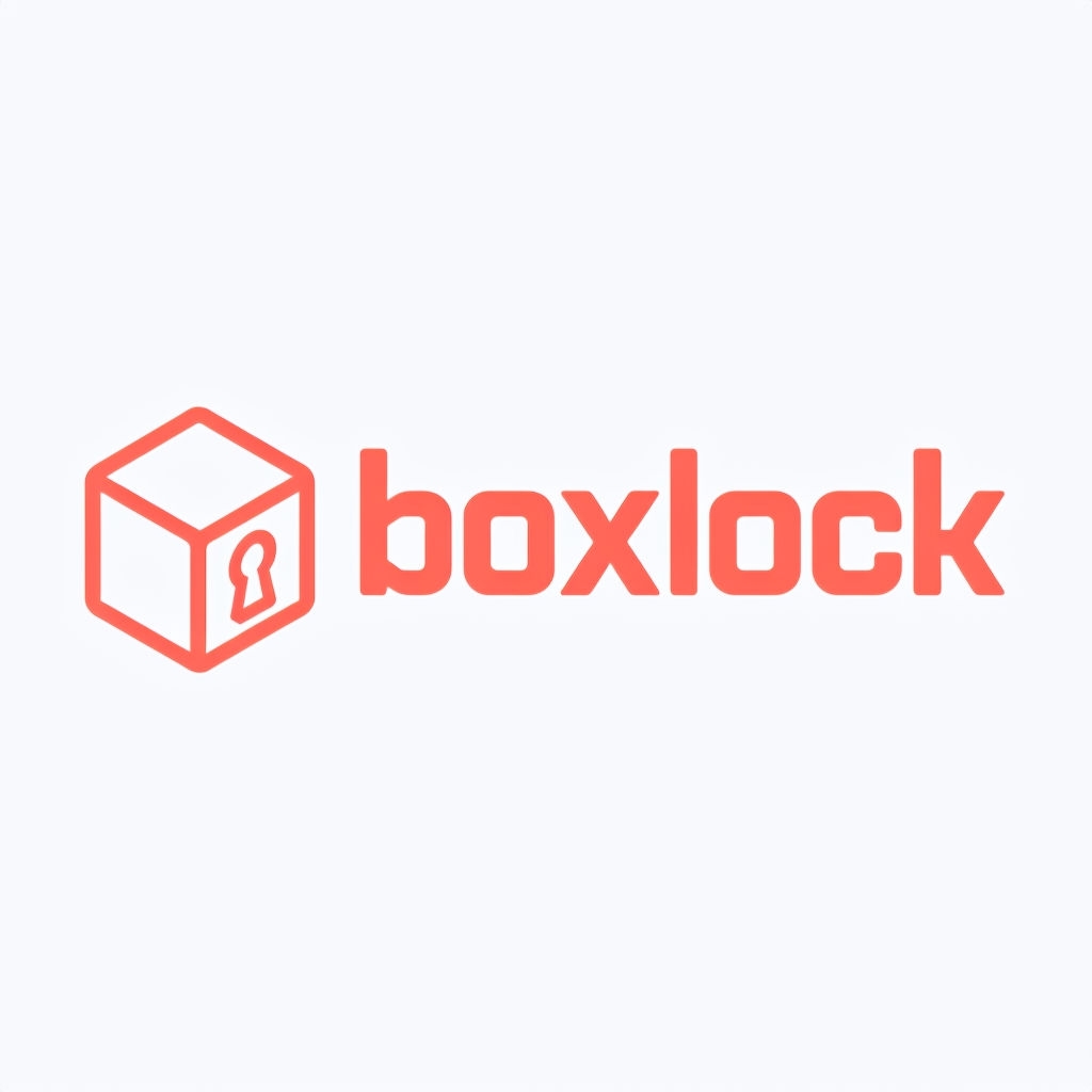 Stylish Coral Red Boxlock Minimalist Logo Design for Security Logo
