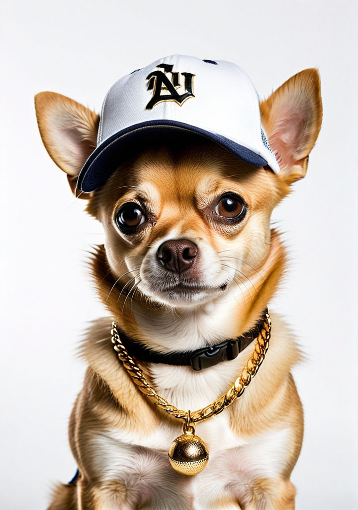 Gangster chihuahua dog donning a baseball cap by Ambient Soundscapes ...