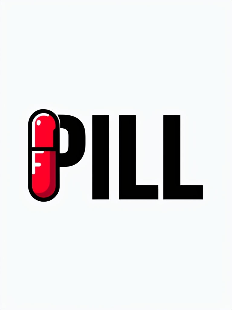 Modern Minimalist PILL Typography Design T-Shirt