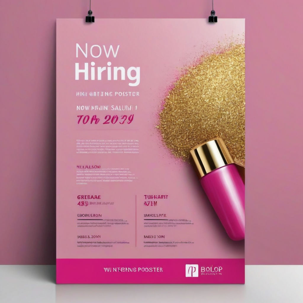 Generate a hiring poster for a nail salon to be published on... by ...