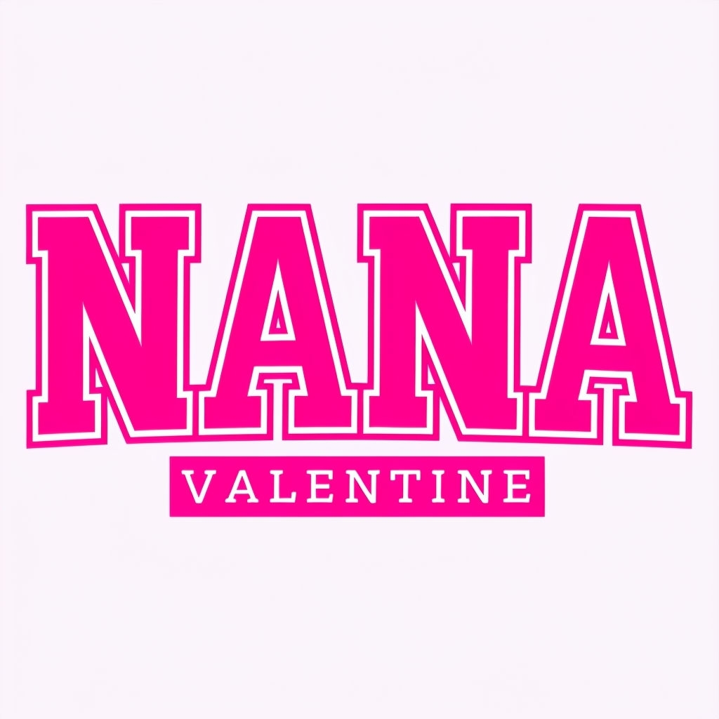 Bold Pink NANA Valentine Design for Cheerful Decor Poster