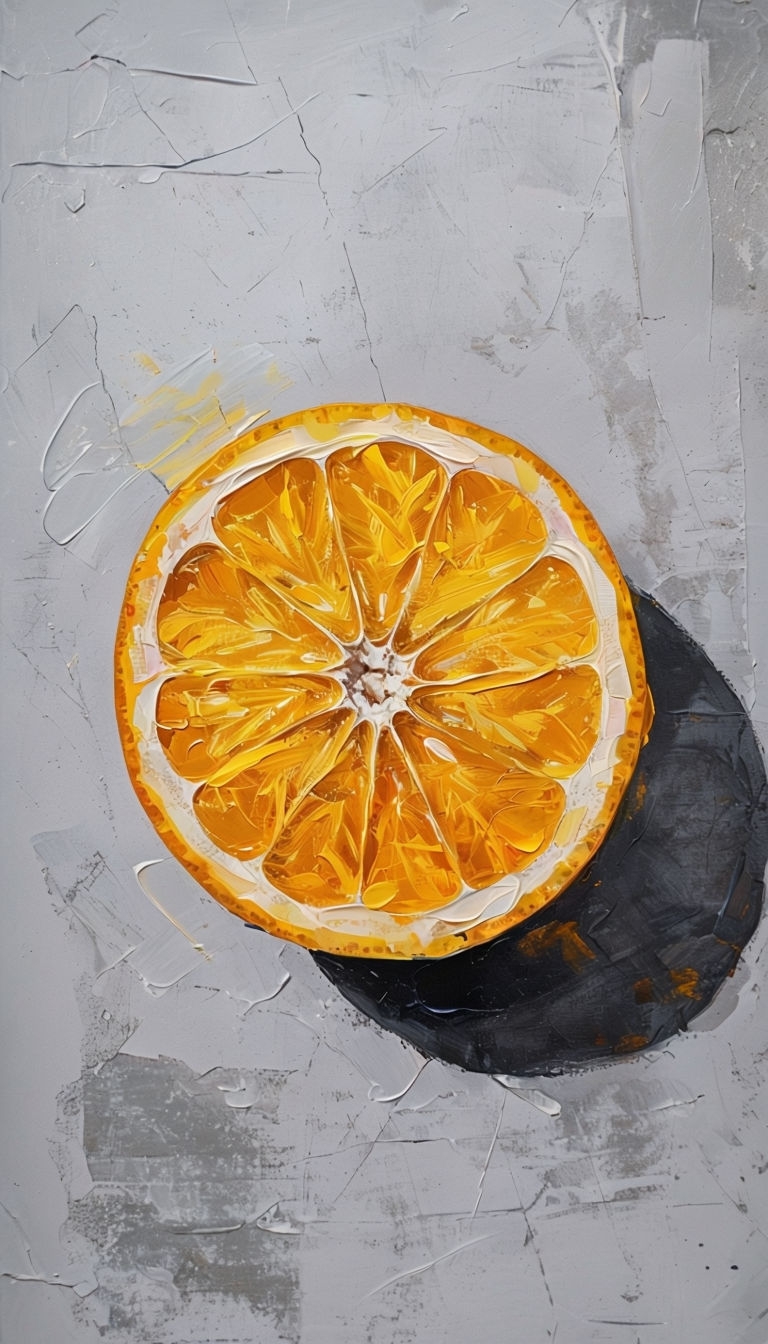 Vibrant Realistic Orange Slice Impressionistic Art Phone Case Cover