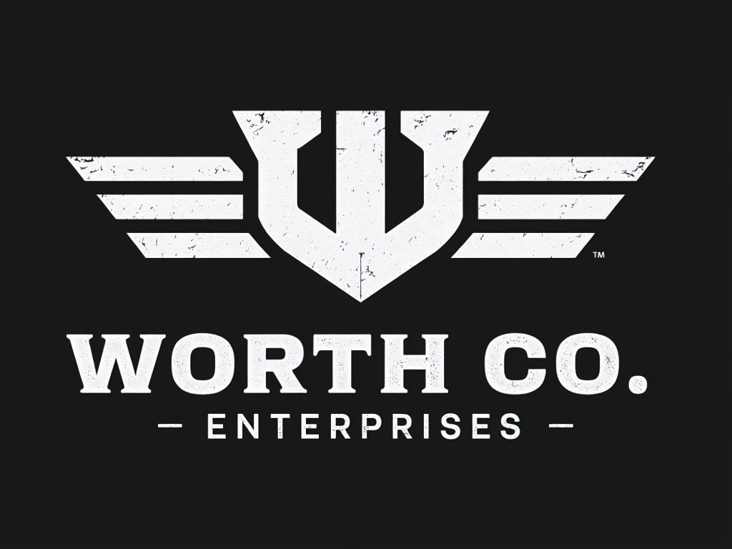 Bold Modern White W Logo Design for Worth Co. Logo