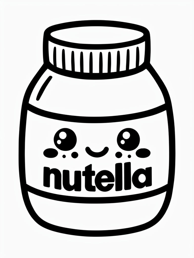 Kawaii Cartoon Nutella Jar Illustration Sticker