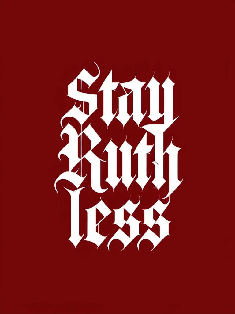 Stay Ruthless Gothic Typography Design T-Shirt