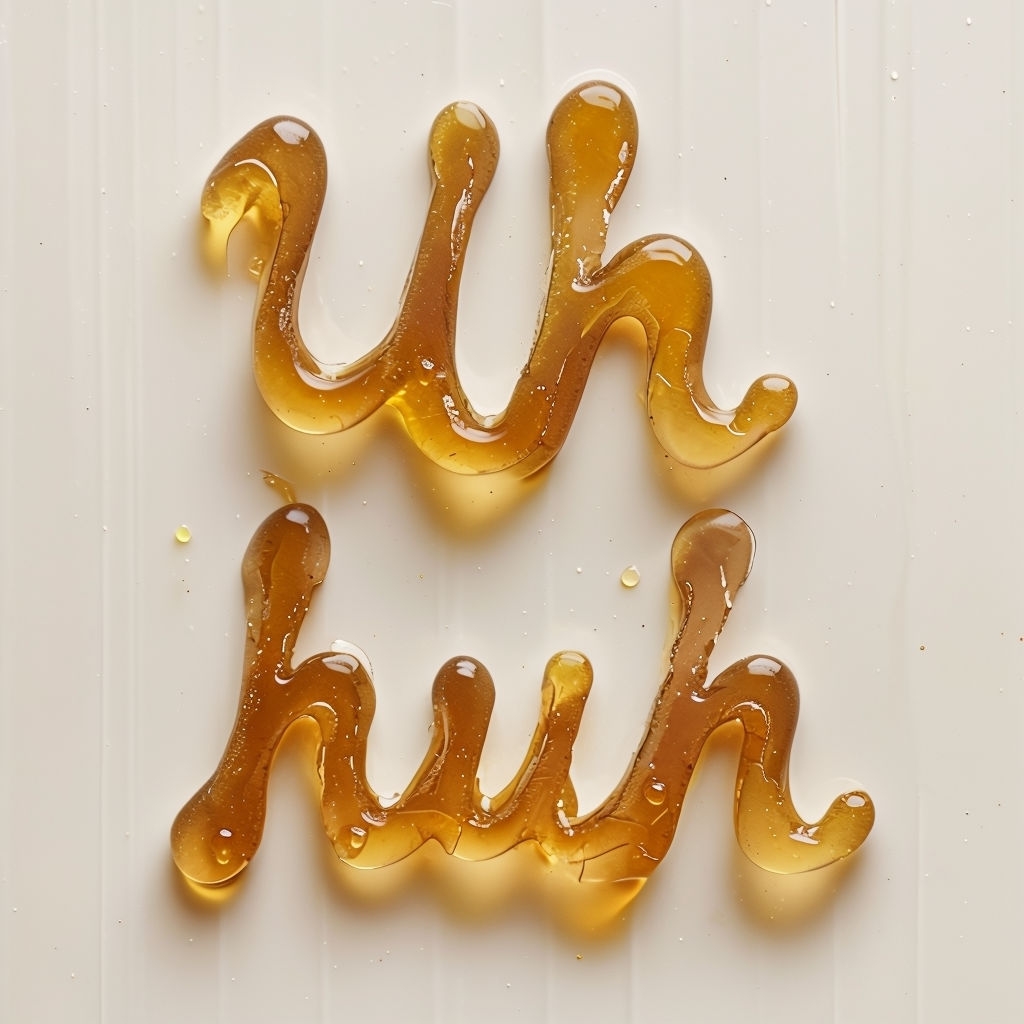 Glorious Honey Text 'Uh Huh' Close-Up Photograph Poster