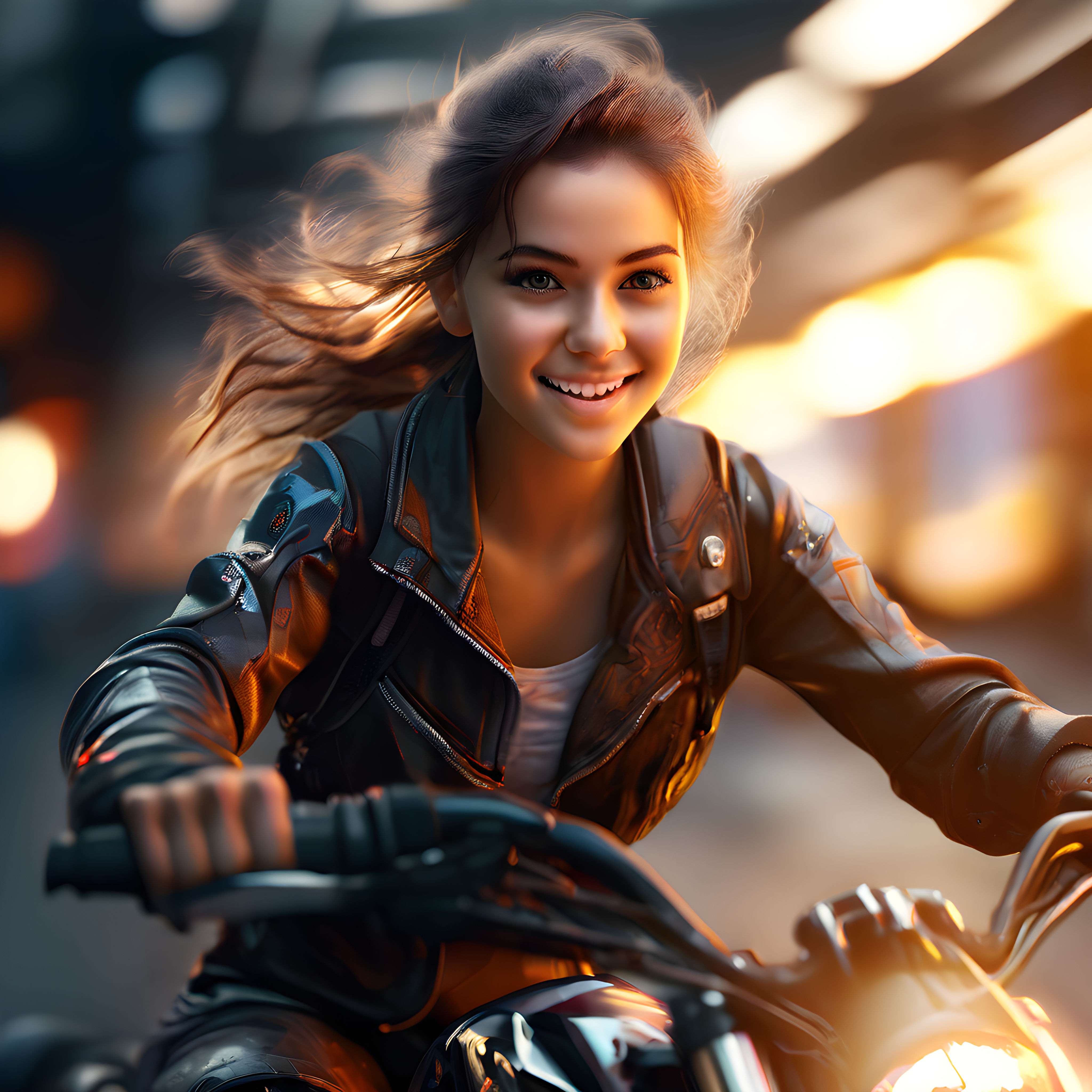 woman biker babe