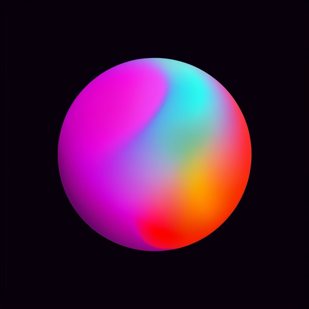 Vibrant Gradient Sphere Minimalist Digital Art T-Shirt