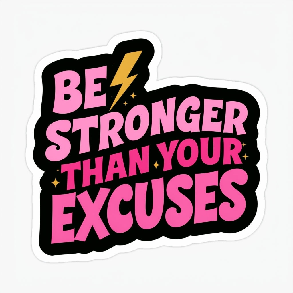 Empowering Be Stronger Than Your Excuses Motivation Sticker