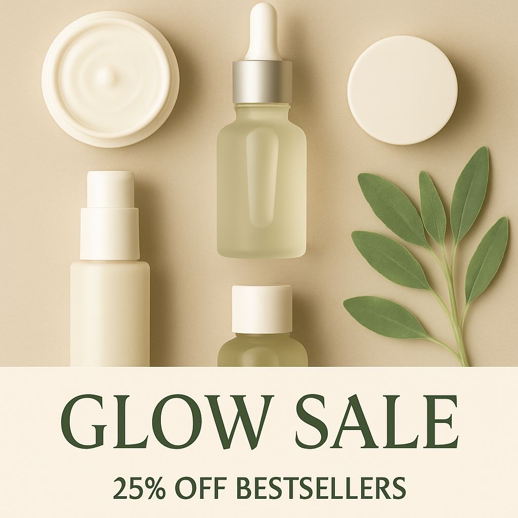 Minimalist Skincare Products Glow Sale Advertisement Design Ads