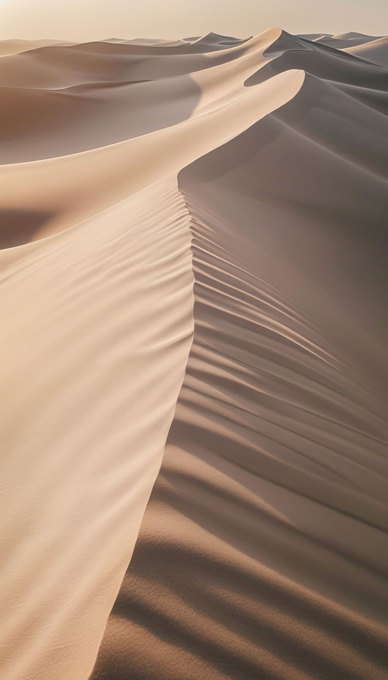 Serene Desert Landscape with Flowing Sand Dunes Mobile Wallpaper