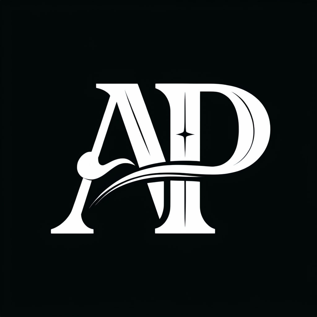 Modern Minimalist AP Logo Design on Black Background Monogram