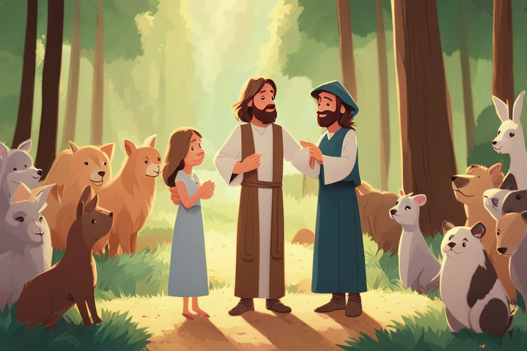 Create an image of Jesus Christ as a boy preaching to newlyw... by ...