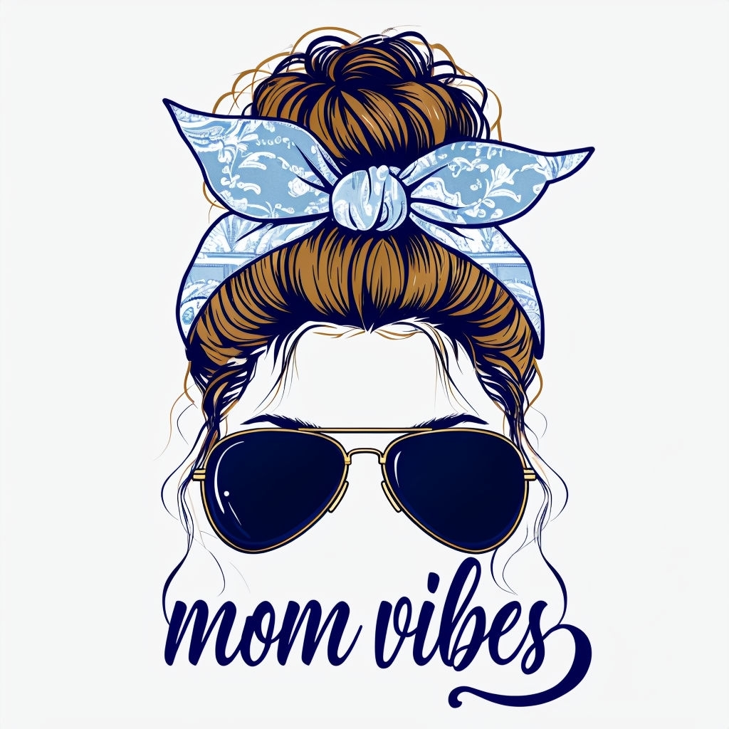 Stylish Mom Vibes Women's Illustration with Sunglasses Mug