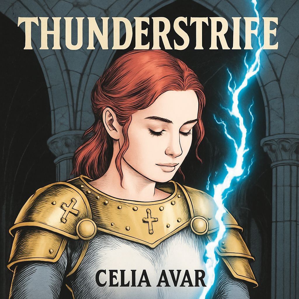 Epic Female Warrior Thunderstrife Artwork by Celia Avar Spotify Album Cover