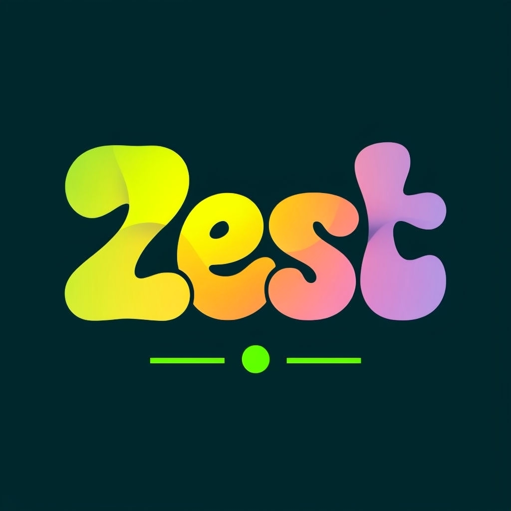 Vibrant Zest Logo Design with Fluid Colors and Energetic Style Logo