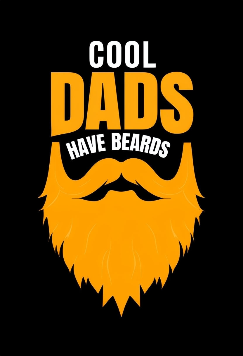 Cool Dads Have Beards Graphic Design T-Shirt